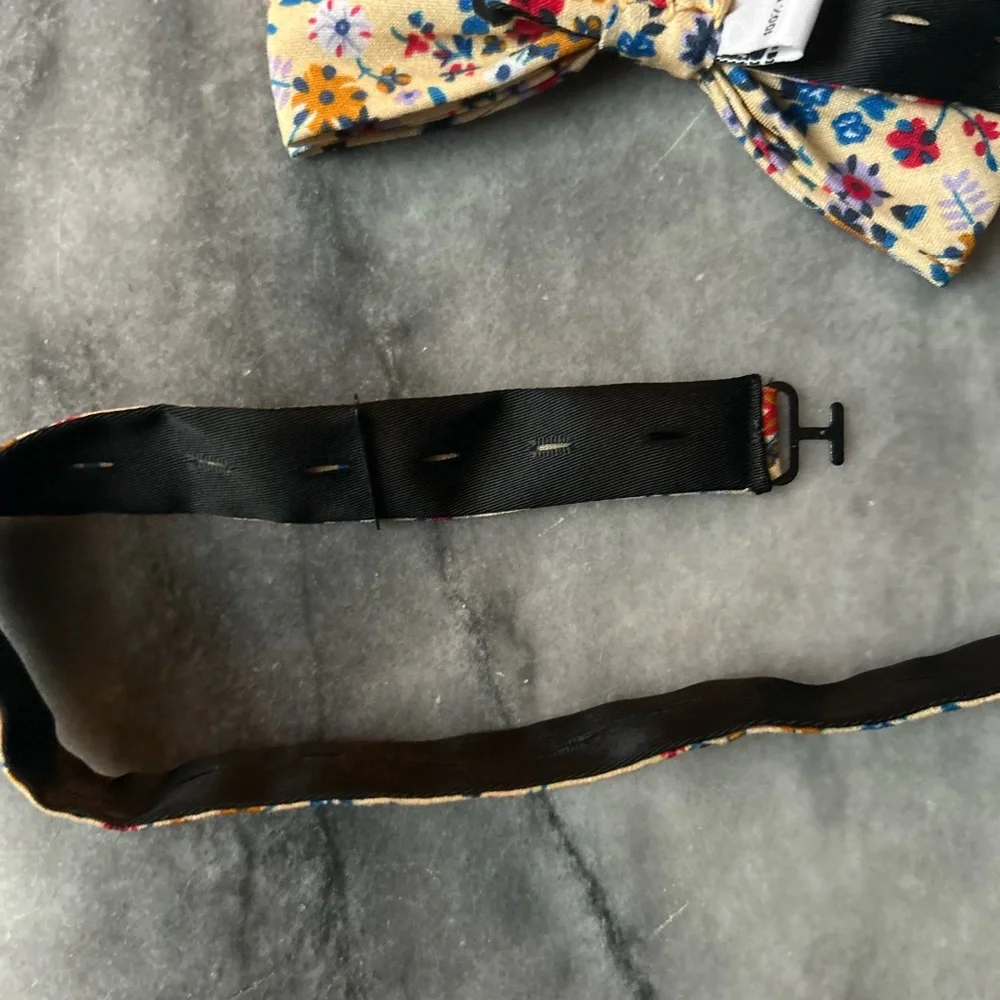 John Henric 100% Linen Floral Kids Bow Tie